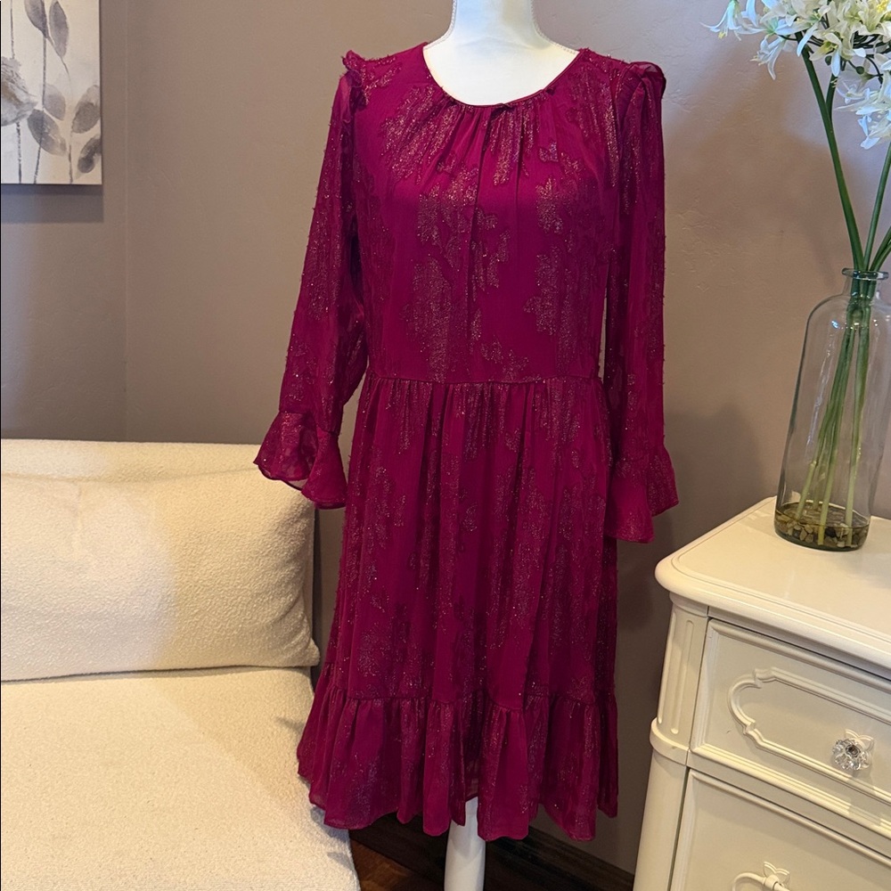Calvin Klein Fuchsia Long Sleeve Dress